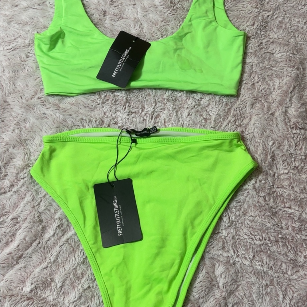 PrettyLittleThing Neon Green Bikini Set